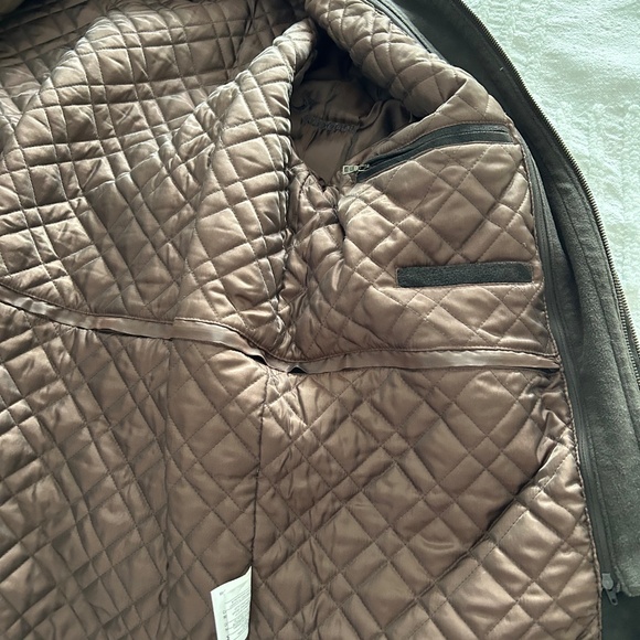 100% Suede leather Mens Jacket New removable weather guard - Picture 6 of 8